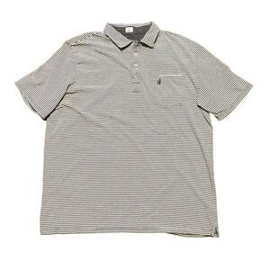 Johnnie-O Polo Shirt Mens XL Gray Stripes Short Sleeve Golf Casual Activewear